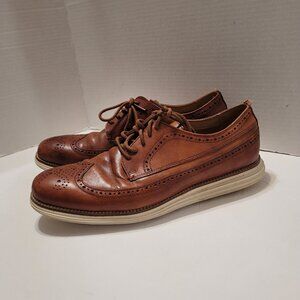Cole Haan Grand.os Shoes Men's Oxford Wingtip Brown Woodbury Office Shoes 10.5M